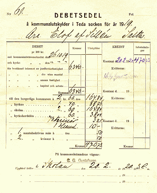 Debetsedel