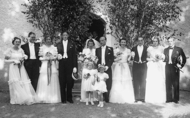 Märta och Gerds bröllop den 8 juni 1939 i Teda kyrka.