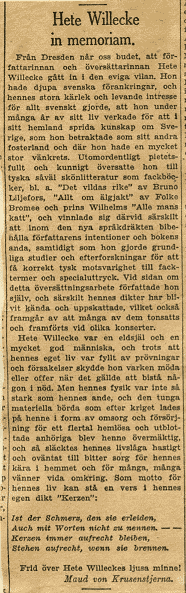 Here Willecke in memoriam
