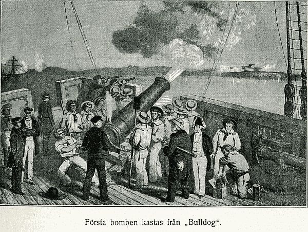 F&ouml;rsta bomben kastas fr&aring;n "Bulldog".