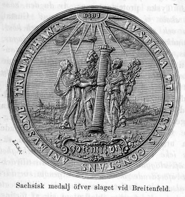 Sachsisk medalj &ouml;fver slaget vid Breitenfeld.