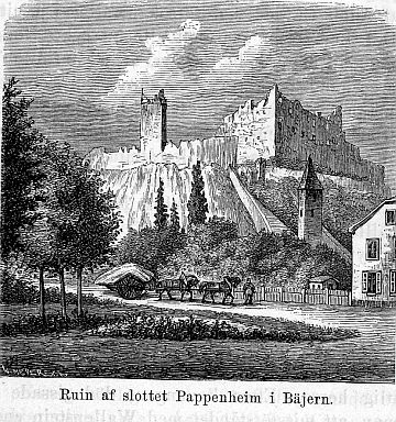 Ruin af slottet Pappenheim i B&auml;jern.