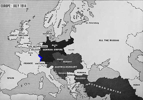 Europe 1914 map.