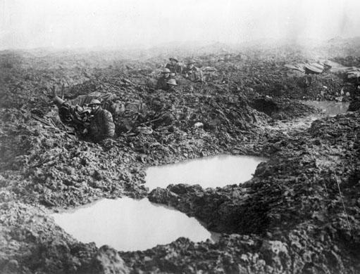 WW1 fox holes.