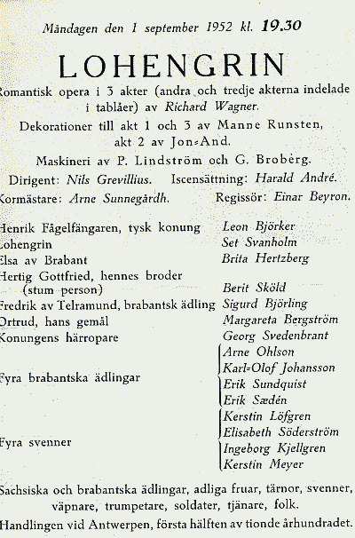 Lohengrin 1 september 1952