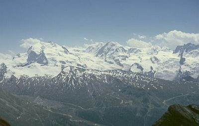 Monte Rosa, Lyskamm, Castor and Pollux.