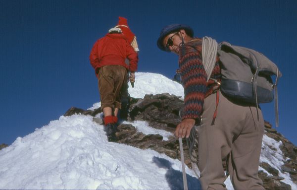 Werner Perren approaching the summit of the Matterhorn.