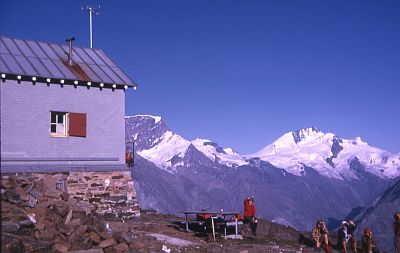 The Weisshorn hut at 2900 m.